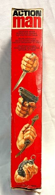 Lot 80 - Palitoy vintage Action Man Soldier (1975) Flock Head brown Hair, Gripping Hands MIB