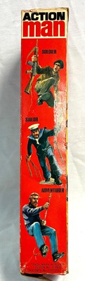Lot 80 - Palitoy vintage Action Man Soldier (1975) Flock Head brown Hair, Gripping Hands MIB