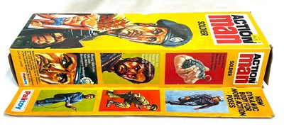 Lot 82 - Palitoy vintage Action Man Soldier (1979) Flock Head brown Hair, Gripping Hands, Eagle Eyes MIB