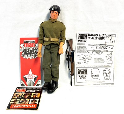 Lot 82 - Palitoy vintage Action Man Soldier (1979) Flock Head brown Hair, Gripping Hands, Eagle Eyes MIB