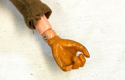 Lot 85 - Palitoy vintage Action Man Soldier (1975) Flock Head brown Hair, Gripping Hands (dark jumper) MIB